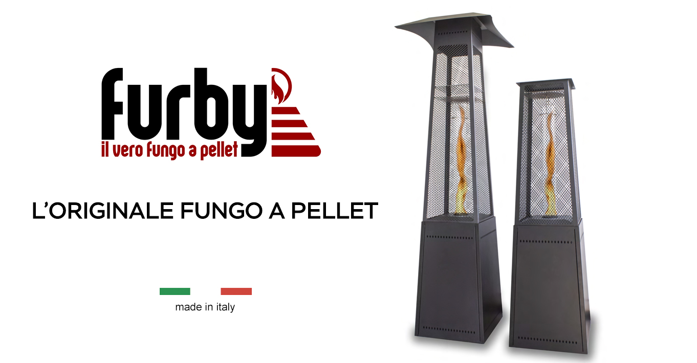 fungo a pellet riscaldante esterni made in italy certificato furby vendita produzione riscaldamento esterni